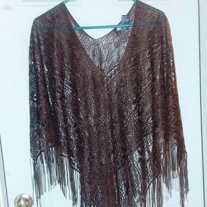 Dark Brown Fringed Overlay